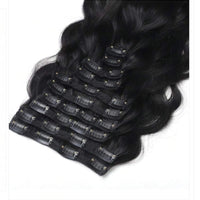 10pcs Natural Wave Black Clip-in Hair Extension