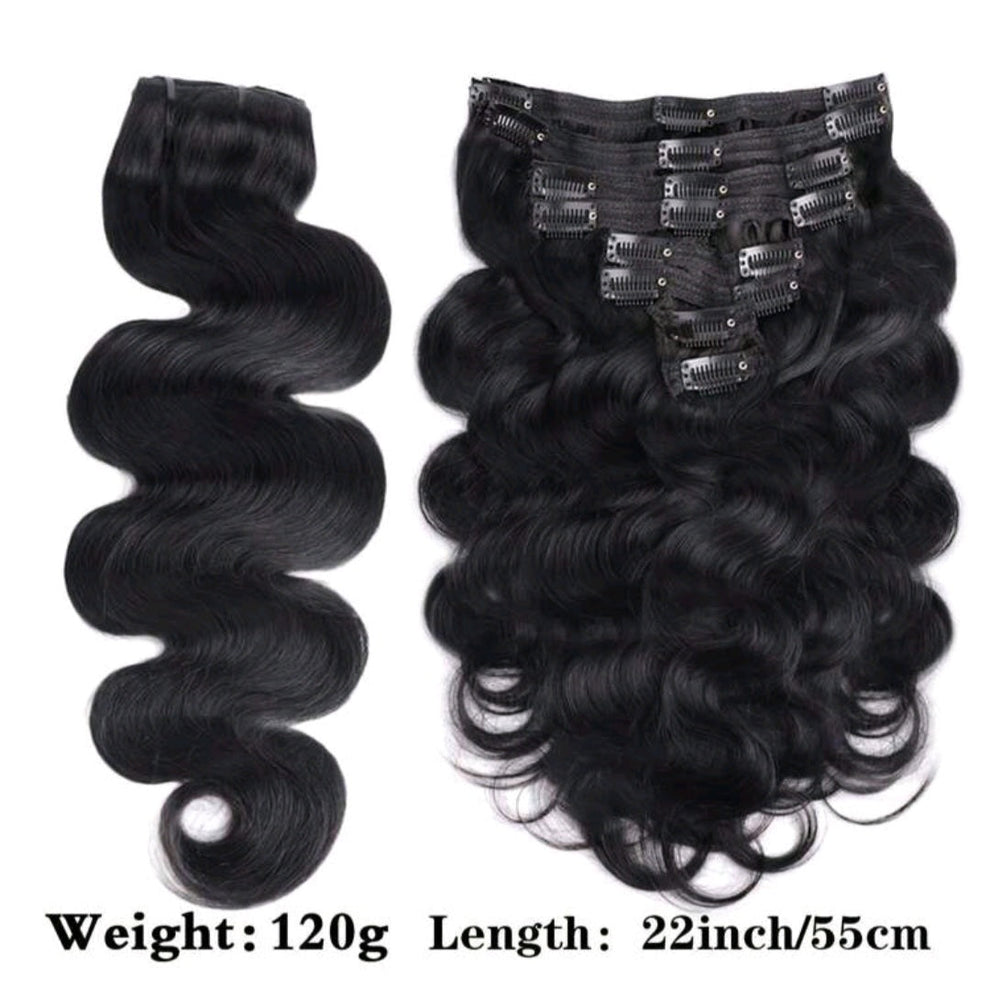 Black Wavy Clip-in Extensions