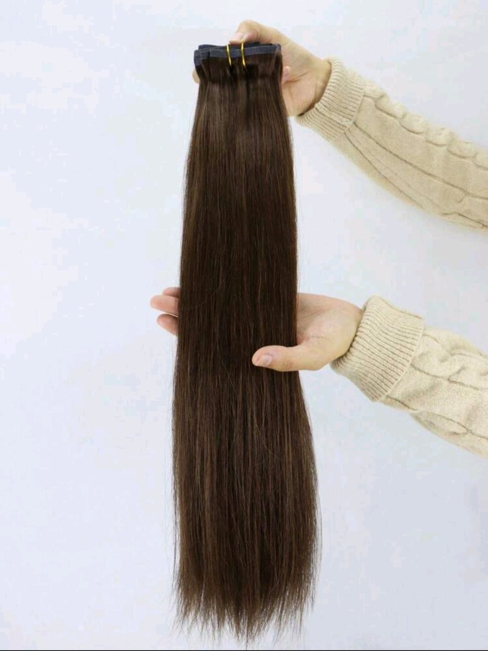 Long Straight Clip-in Extensions Brown